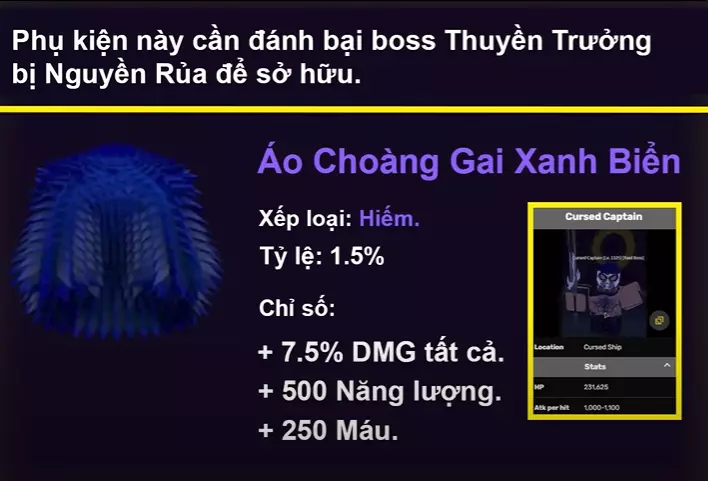 Áo choàng gai xanh biển